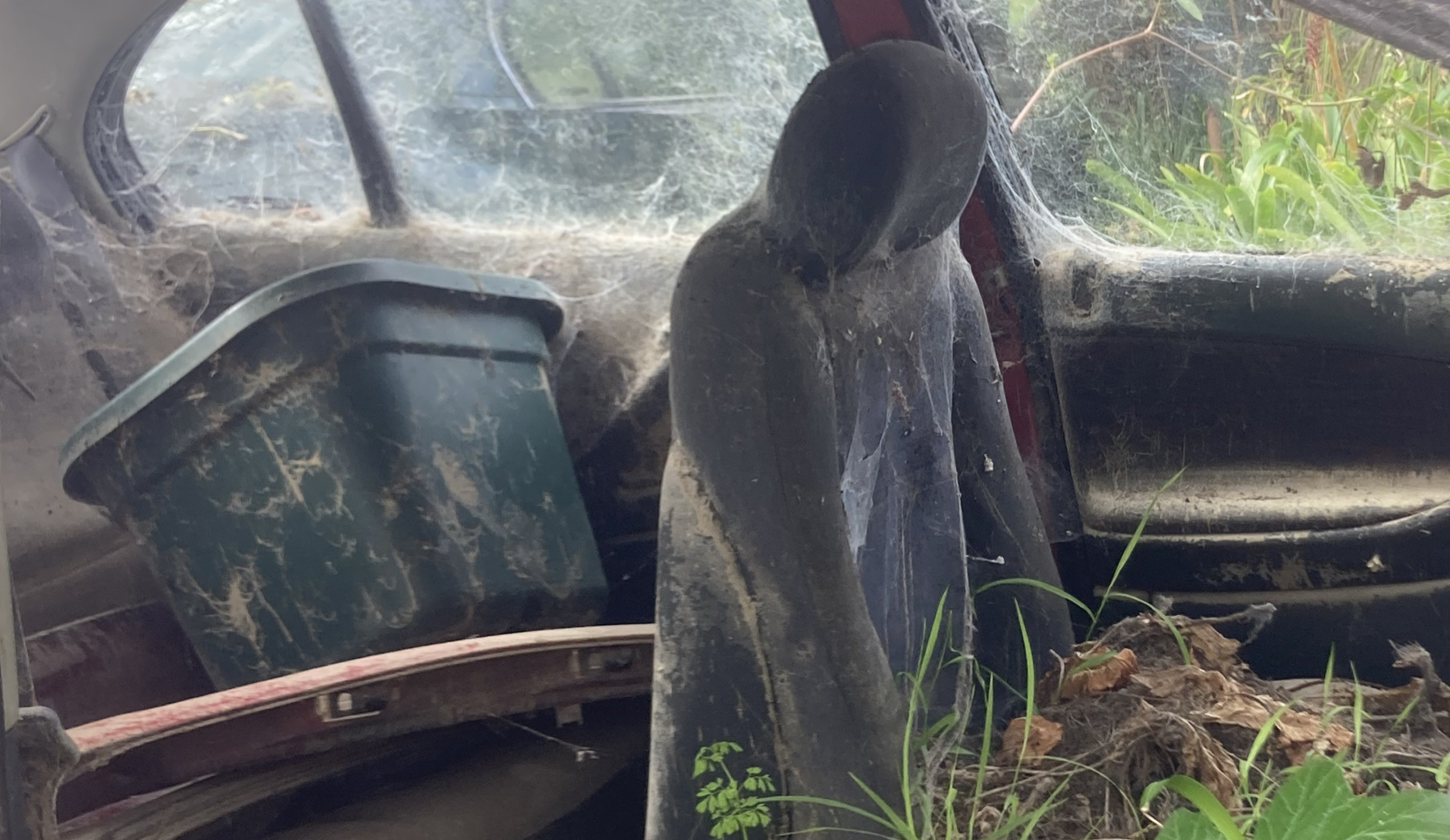 Abandoned red car 
